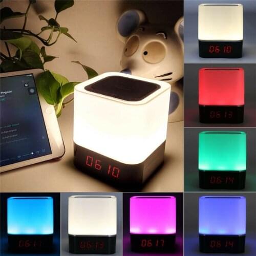 LED Bluetooth Speaker Touch Night Light Music Smart Desk Lamp USB Rechargeable Christmas Gift Atmosphere Lighting Lamps Home Dec