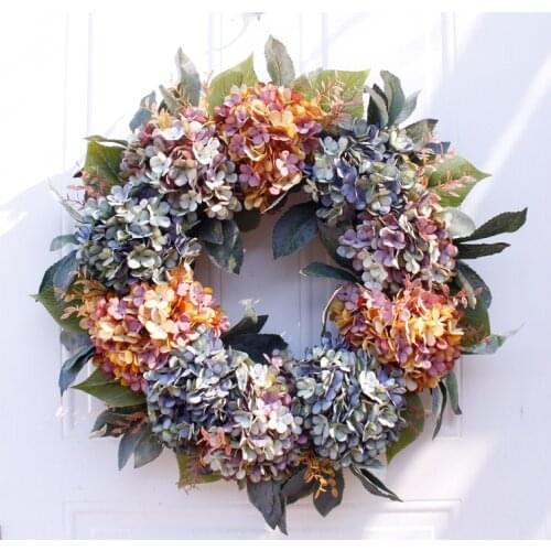 Hydrangea wreath, door decoration, wedding decoration, 22 inches /56cm home accessories Halloween, Easter wedding decoration
