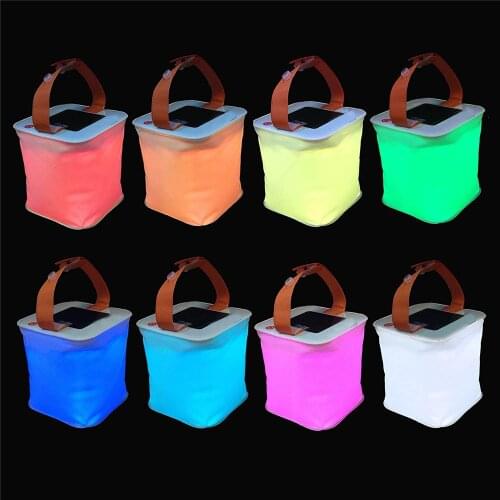 Waterproof Inflatable Solar Light Foldable Lantern Lamp Camping,Travel,Emergency (White or Colorful)