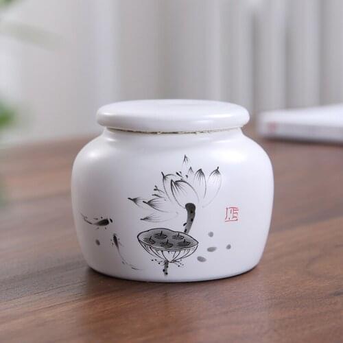 High Quality Ceramic Tea Caddy Travel Tea Boxes Portable Tea Tin Containers Tea Jar Container Boite A The Kitchen Organizer BC50