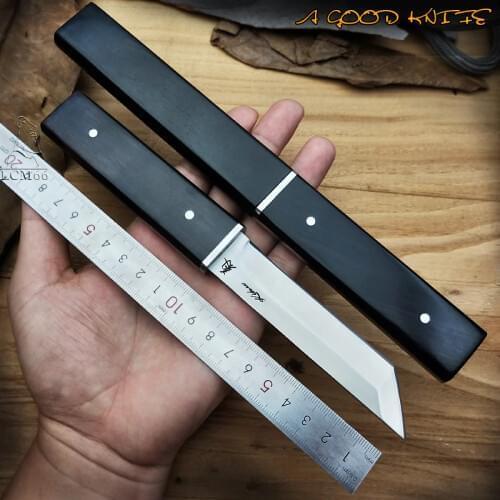 Japanese tactical knife Fixed Blade Knives Ebony handle, wooden scabbard sharp camping hunting knife series tool samurai style