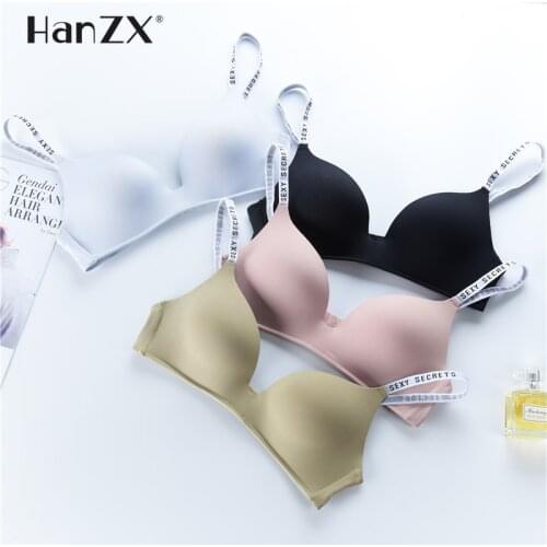 Sexy Bras For Women Push Up Bras No Wire Brassiere A B Cup Underwear Letter Sexy Secret Bras Three Quarters(3/4 Cup) Lingerie