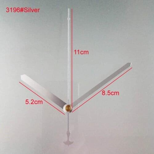 100sets S Shaft Clock Hands 3196#Silver (just hands) Metal Aluminum DIY Hands Quartz Clock Accessory High quality DIY Clock kits