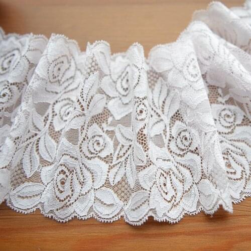 2Meters/lot 14cm wide Exquisite Soft Elastic Ivory Light Pink Lace Lady Bra/Underwear Lace Trims Accessory AC1054