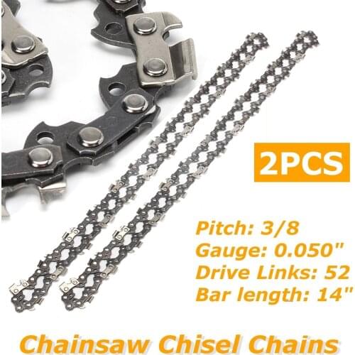 2pcs 14 Inch Chainsaw Saw Chain Drive Link Pitch 52 Link 3/8LP 050 Gauge Chainsaw Blade For Husqvarna Garden Tools