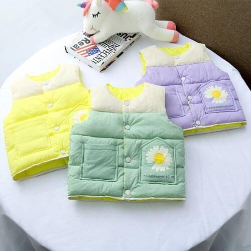 2021 Boys Girls Warm Vest For Children Baby Girls Cute Cartoon Waistcoat Cotton Padded Outerwear Kids Boys Jackets For 2-8 Years