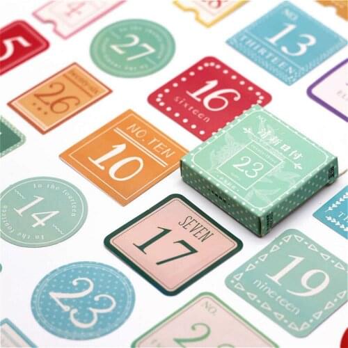 40 PCS Simplicity Number Sticker Date Decals Stickers Gifts for Children to Laptop Suitcase Guitar Fridge Bicycle Car