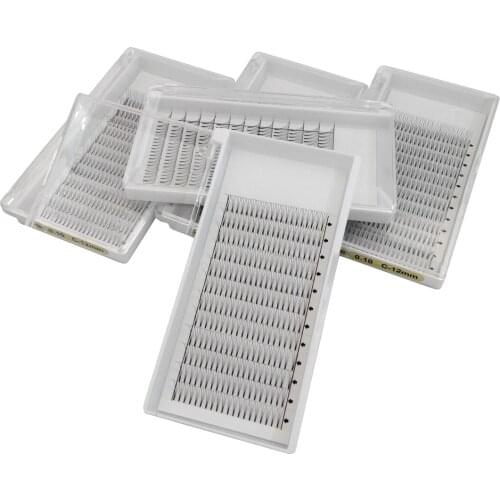 3D Individual Eyelash Extension Short Stem Premade Fans Volume Eyelashes 5 Trays/lot Faux Mink Lashes C/D Curl 0.10mm