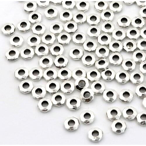 50 5/7mm TibetanSilver Color Small Big Round Tube Spacer Beads For Jewelry Making Diy Needlework Bracelet Accessories Wholesale