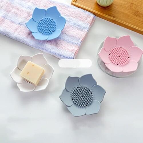 Bathroom Accessories Silicone Soap Holder Anti-skid Soap Tray Soap Pad Drain Home Soap Box Moisture-proof Handmade Soap Dish