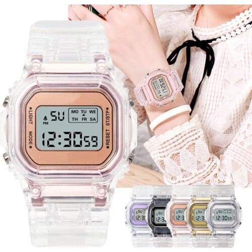 Fashion Watch Women Men Casual Transparent Digital Sport Watches Lovers Gift Clock Children Wristwatch Female Reloj mujer