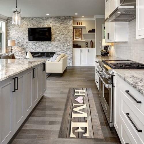Wooden Home Floor Mat Kitchen Rug Love Heart Door Mat Kitchen Mat Anti-Slip Doormat Kitchen Carpet for Living Room Home Decor