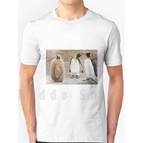 Emperor Penguin Family , Baby Fluff T Shirt Diy Big Size 100% Cotton Fun Baby Humour Coat Emperor Fur Chick Parents Penguin