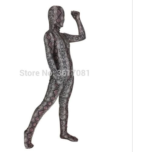 3D printed snake skin Halloween cosplay costume 3D digital print Zentai anime tights bodysuit jumpsuit