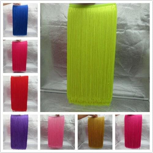 Hot 10 Yards/lot 50cm Wide High Quality Lace Tassels Fringe Trim DIY Clothing Decoration Accessories Lace Ribbon