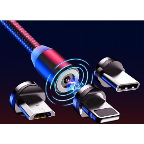 1M Magnetic Charge Cable Micro USB Cable For iPhone 11 Pro Max XR Magnet Charger USB Type C Cable LED Charging Wire Cord