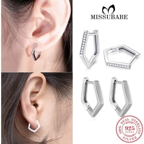 New Fine Hoop Earrings S925 Real Sterling Silver Zircon Piercing Cartilage Ear Hoops Small Circle Fashion For Women Girls Men