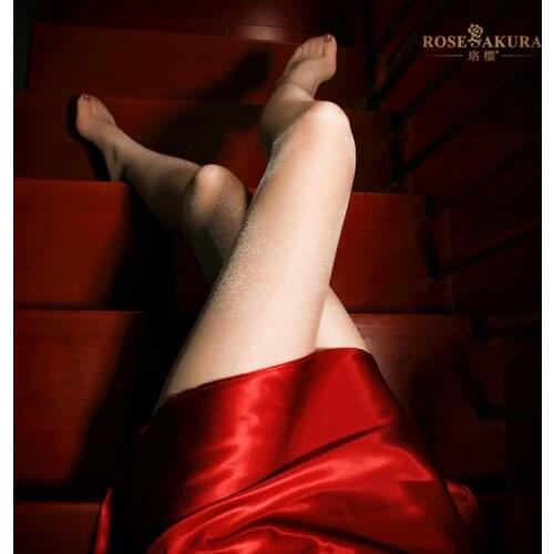 *New product public beta* [Sparkle] sexy open crotch pearlescent flashing T crotch ultra-thin stockings bright transparent panty