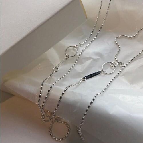 CHOZON S925 Sterling silver Necklaces & Pendants Olive beads Circle Pendant Party Charm Jewelry Accessories For Women