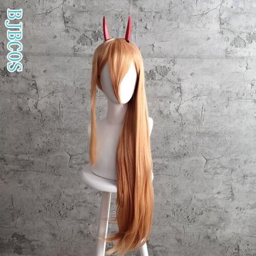 Chainsaw Man Power Cosplay Wig 80cm Long Straight Synthetic Hair Heat Resistance + Wig Cap