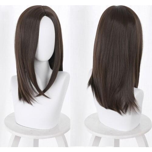 Womens long wigs Vampire Cassandra Lady Dimitrescu Long Wig Brown Straight Hair Girls Long 45cm Wigs Cosplay Halloween Headwear