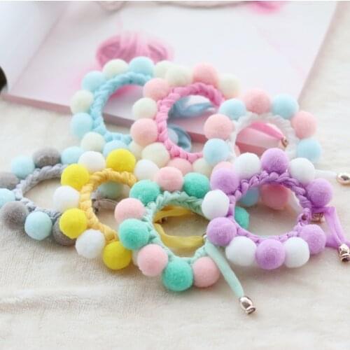 Pet Dog Cat Plush Ball Candy Necklace Decoration Cute Soft Collar Sweet Pet Scarf Puppy Neck Strap Grooming Accessories