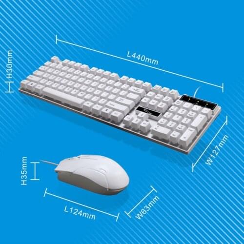 Professional Wired USB Keyboard Mouse Set for Office Laptop Computer 104 Keys Suspension Mechanical Gaming Keyboard Mouse Combos