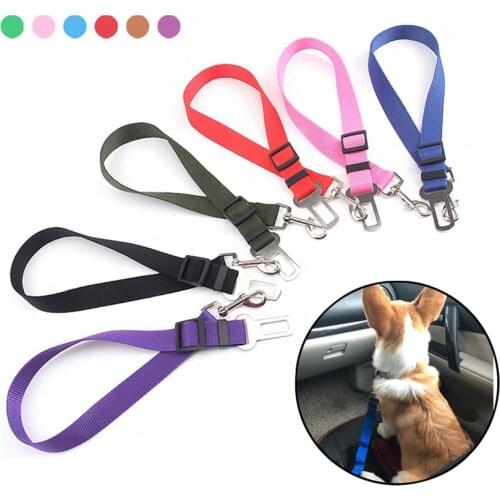 Adjustable Pet Dog Seatbelt Lead Leash Pet Cat Dog Car Safety Belt Collar Lead Leash Harness Pet Travel Acessories