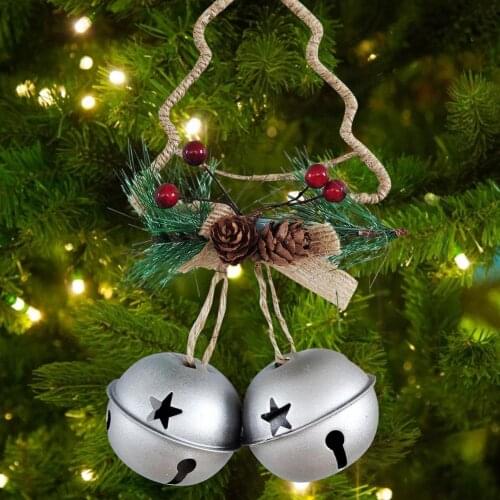 Christmas Decoration Christmas Bells Door Hanger Rustic Iron Bell Christmas Tree Hanging 2022 New Year Party Holiday Decor