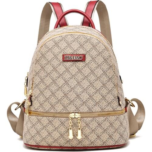 2020 New Printing Backpacks For Women Leather Backpack Fashion Luxury Designer Female Shoulder Bag Backpack For Girls Daypack