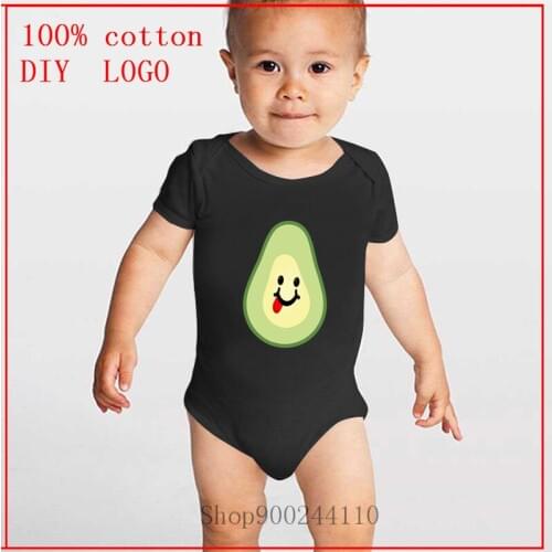 Smiley avocado Bodysuit Baby Short Sleeved Newborn Baby One-Pieces Summer Unisex Baby Jumpsuit Ropa de bebe Infant Short Sleeve