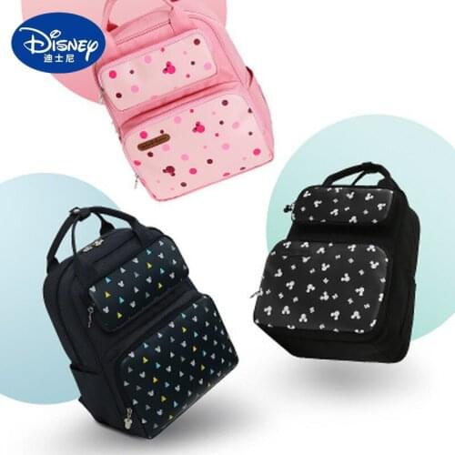 Disney Minnie Mickey diaper bag cartoon backpack fashion mother bag baby outing backpack bottle insulation practical handbag