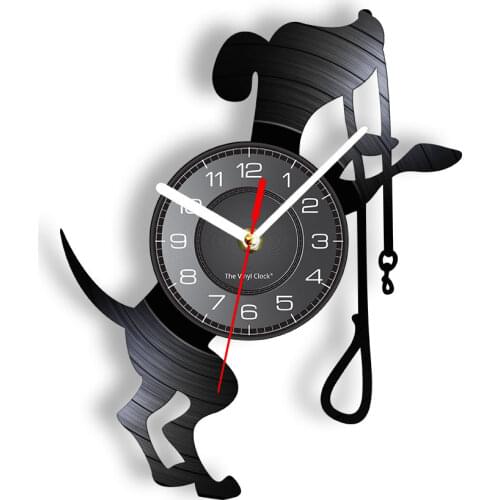 Dog Breed Training Vinyl Record Wall Clock Unique Pet Shop Wall Decor Puppy Dog Training Vinyl Record LP Wall Art Dog Lover Gift