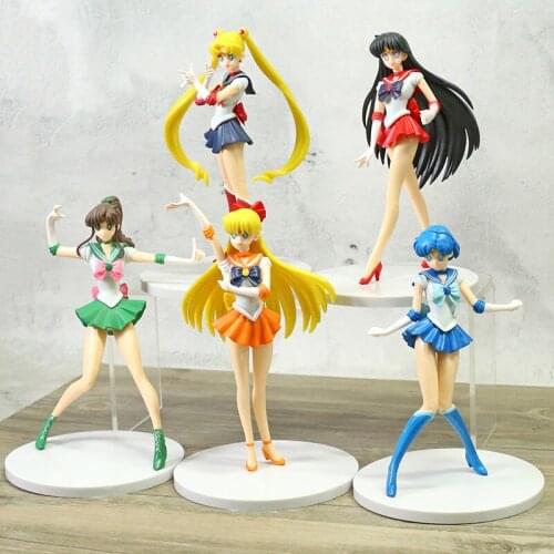 Japanese Anime Cartoon Figure Mercury Mars Jupiter Venus GK Figurines Collect Modle for Kids Doll Toy 5pcs/set