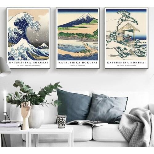 Japanese Ukiyo-e Katsushika Hokusai Exhibition Poster Canvas Painting Gallery Wall Art Print for Living Room Home Decor Picture