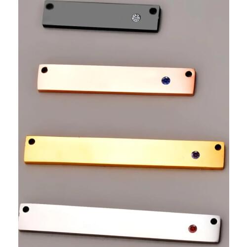 10 Pcs Stainless Steel ID Tags Pendant Name Engraved Choker Necklace with Birthstone Jewelry Wholesale Dropship