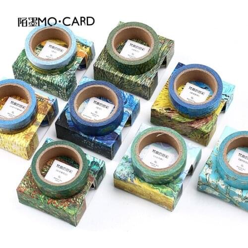 10pcs/Lot Decorative Sunflower Wheat field Village Painting Washi Tapes DIY Bullet Journal Adhesive Masking Tape Cute Stationery