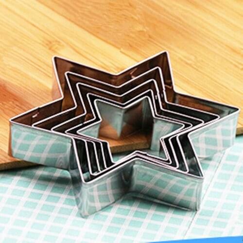 5Pcs/set Cookie Molds Star Shape Biscuit Cutters Stainless Steel Cake Decoration Fondant Cutter Baking tools