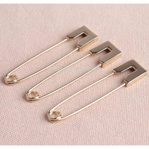 5pcs /lot 80mm gold color large metal Safety Pins Brooch decoration for garment