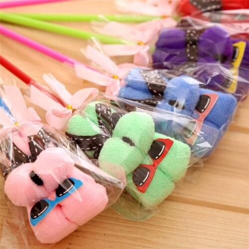 50pcs Cute Dog Shape superfine fiber Cake Towel Creative Mothers Day Wedding Persent Birthday Gifts Activity gift