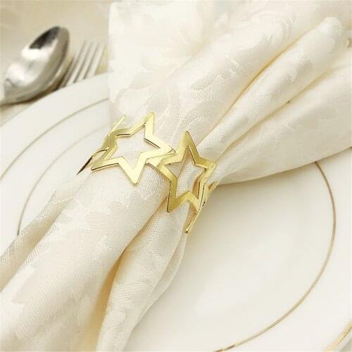 6 / piece metal Pentagram napkin clasp Restaurant Hotel model room napkin ring spot free shipping