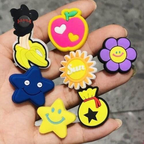 7PCS PVC Cute Cartoon Food Fruit Fridge Magnetic Sticker Flower Star Apple Banana Sunflower Bag Refrigerator Magnets Kids Gifts