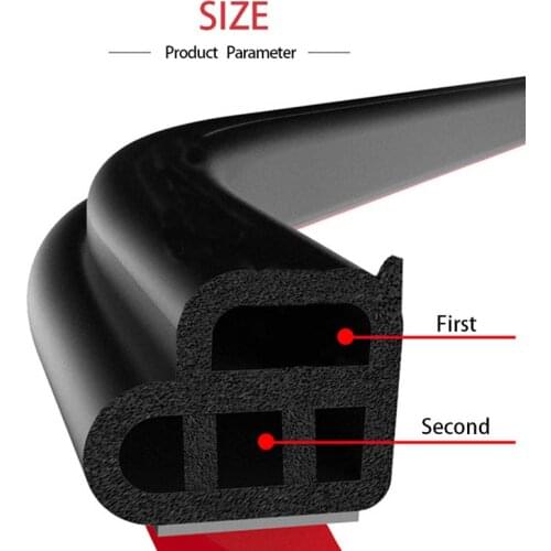 Car Styling Door Seal Strip Sticker Trunk Soundproofing Waterproof Sealing Sticker Universal Automobiles Exterior Accessories