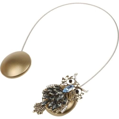 Bronze Cute Owl Design Magnetic Magnet Window Door Curtains Tieback Tie-Back Buckle Clip Drapery Hooks Holder, 38cm