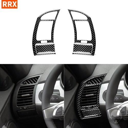 For BMW Z4 E85 2003-2008 Black Carbon Fiber Stickers Both Side Air Vent Outlet Frame Trim Protection Interior Car Accessories