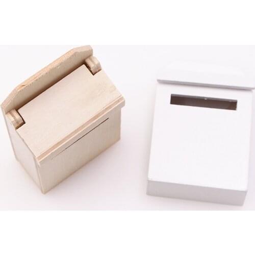 1:12 Dollhouse Wooden Mini Mail box Toys Accessory Miniature Party Home Garden Decoration DIY Crafts Gift