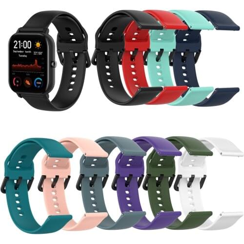 For Xiaomi amazfit GTS watch Silicone Band Replacement Strap For Xiaomi Huami Amazfit Bip Lite 20mm Sport wrist watch bands