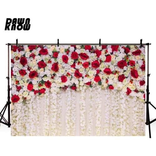 DAWNKNOW Flower Wall Photography Background Floral Curtain Photo Shoot Backdrop Wedding Celebrations Photocall Customize lv2140