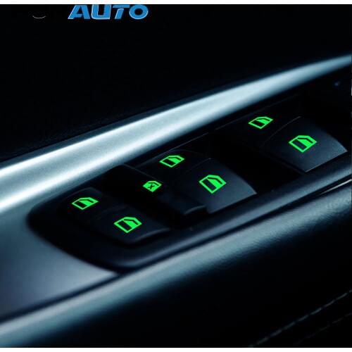 FORAUTO Car Door Window Lift Window Button Sticker Luminous For Mitsubishi ASX Outlander 2013 2016 201 Car Sticker Car Styling