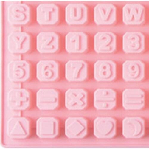 Ice Cube Mold Multifunctional 48 Cavity Letters Numbers Pattern Silicone Household Chocolate Mould Kitchen Tools